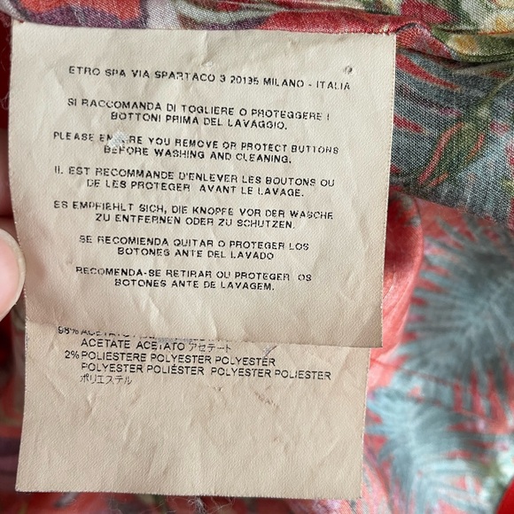 ETRO Circus Print Pyjama Shirt/Blouse  In Rosso/Red  Size 48 - Picture 11 of 12